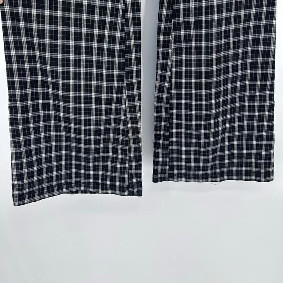 Aeropostale Plaid Flare Pants Elastic Waist Black White Academia Womens Sz XS - Picture 6 of 11
